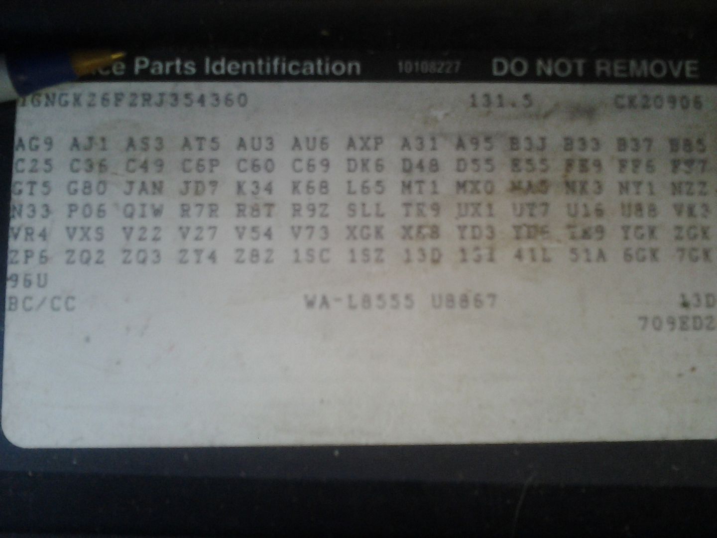 glove box codes deciphered...? Diesel Place